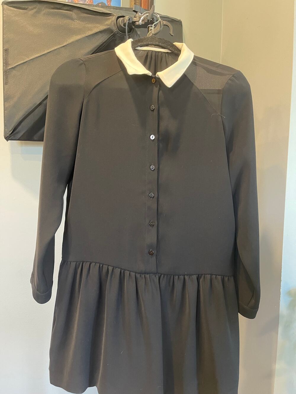 Zara size S, button up has pockets Skort, looks like a skirt peter pan collar
